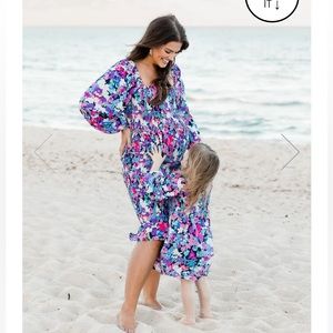 Pink Lily x Natalie Kennedy Floral Smocked Bodycon Midi Dress New